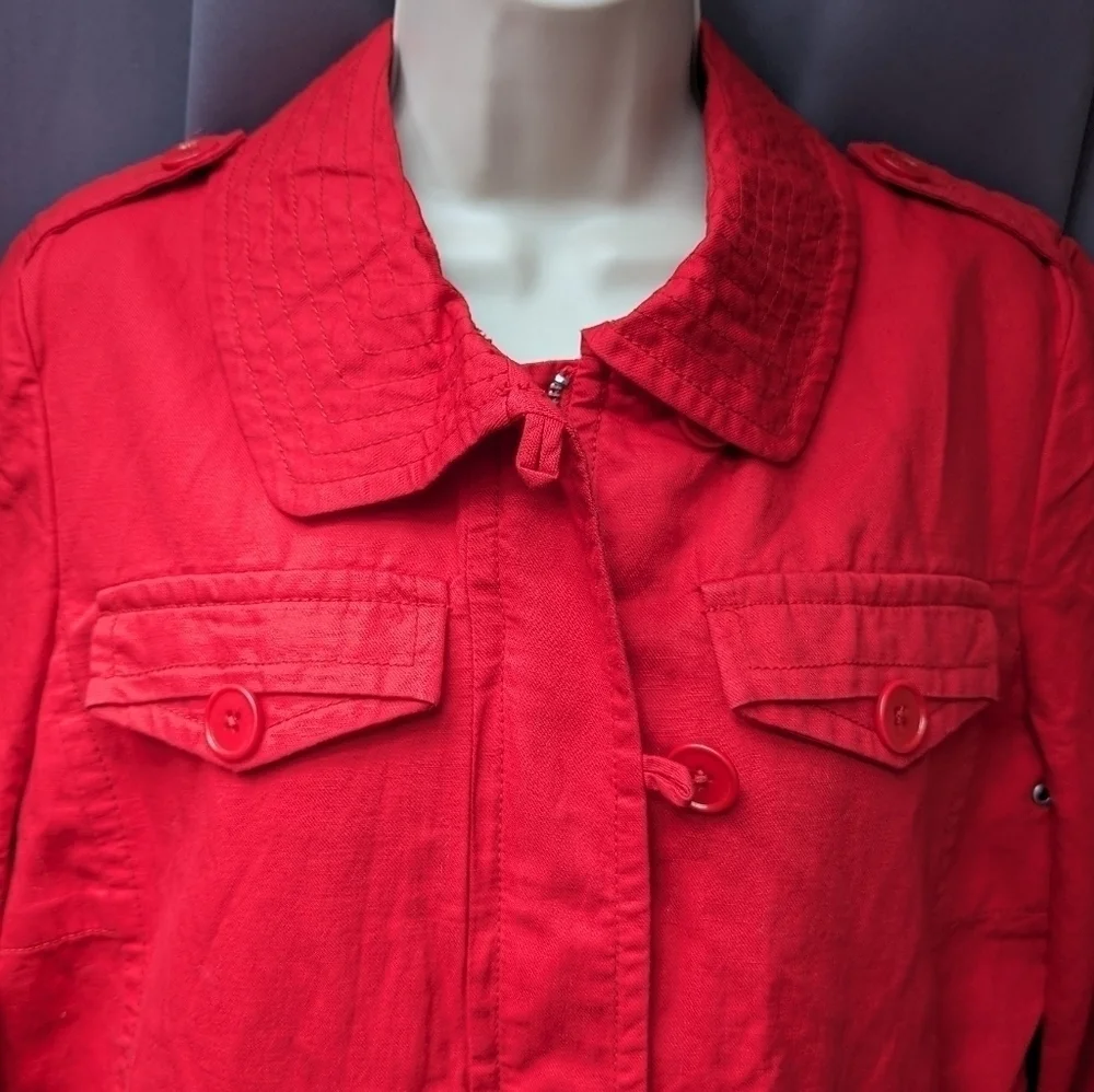 Talbot Utility Style Linen Blend Jacket Sz 6